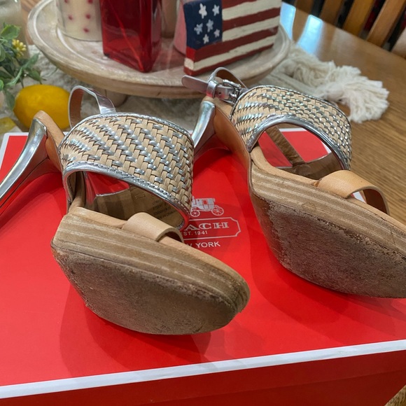 Coach Steffi Silver Mesh Slingback Sandals - Picture 2 of 8